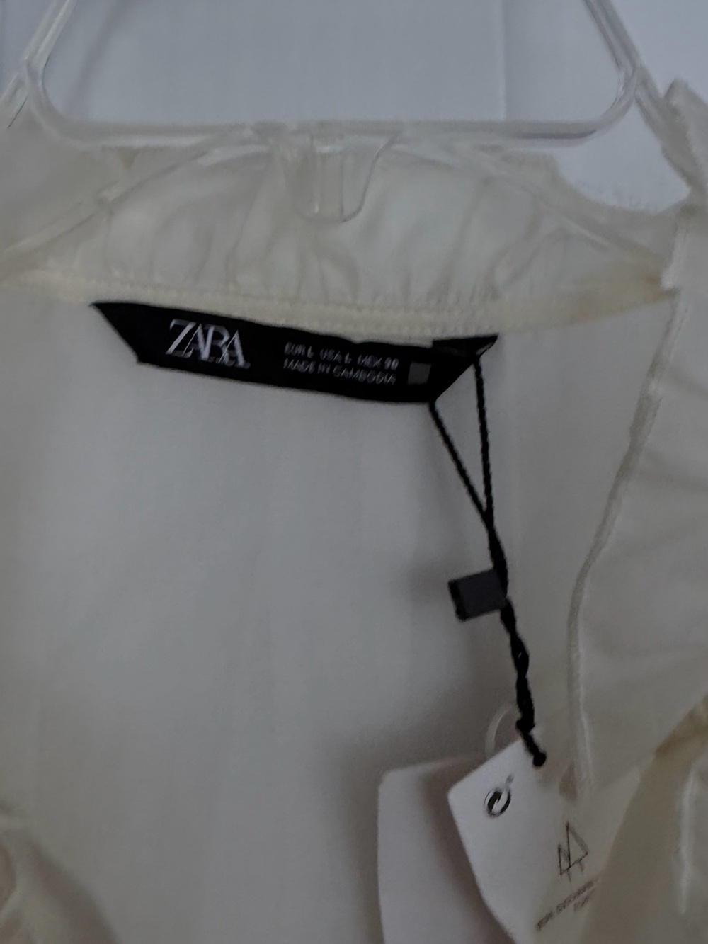 Zara Ivory Ruffle-Front Button Blouse - Picture 3 of 5